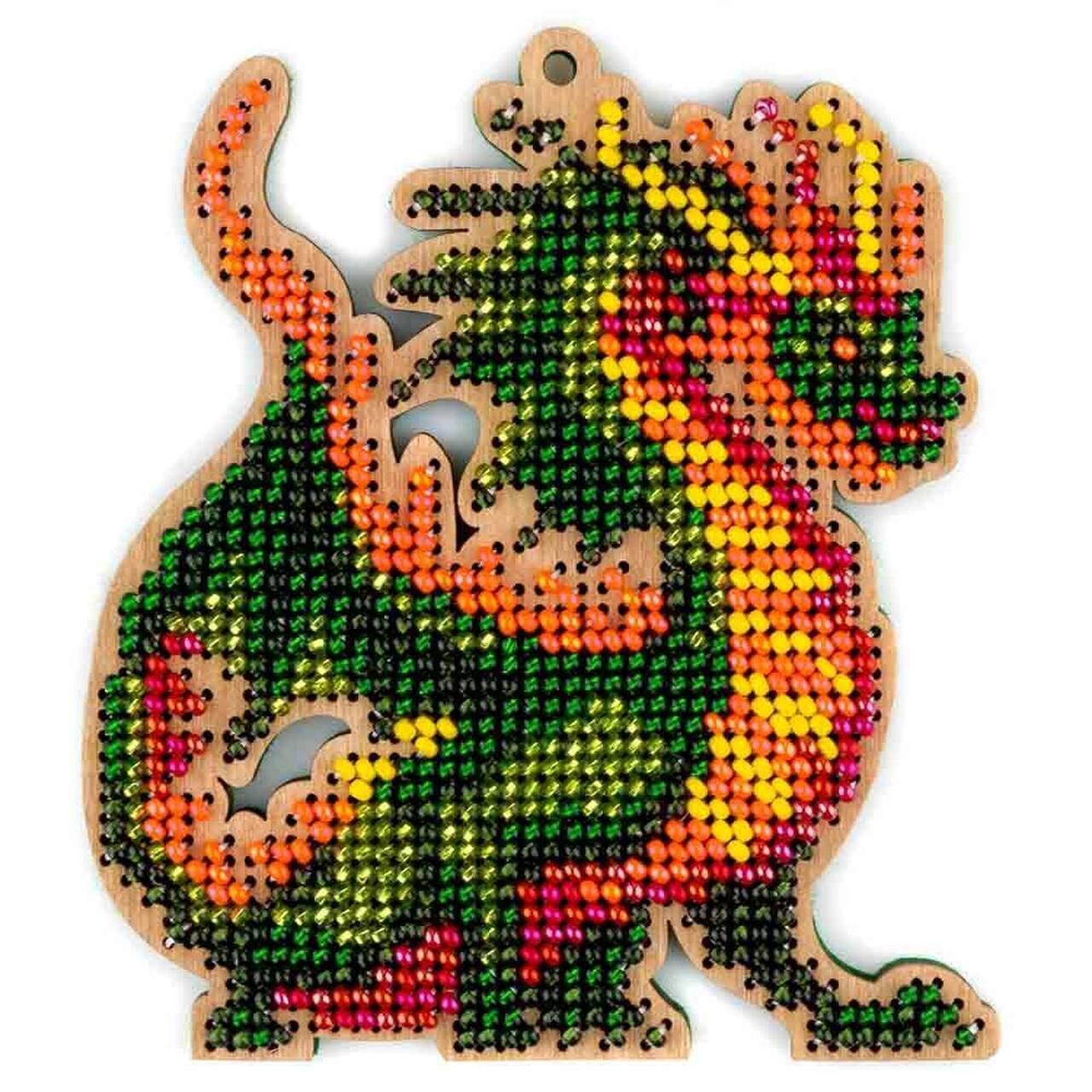 Wonderland Crafts Dragon Bead Embroidery on Wood Kit